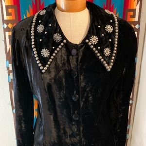 Double D Ranch Black Velvet Jacket Size Small